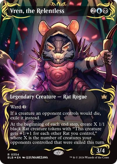 Vren the Relentless Borderless Raised Foil Bloomburrow Magic card