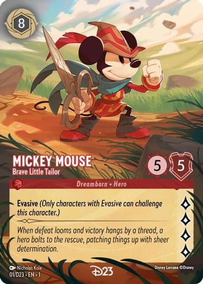 Mickey Mouse Brave Little Tailor Extended Art D23 Promos Lorcana card