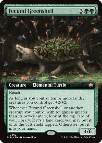 Fecund Greenshell Extended Art Bloomburrow Magic card