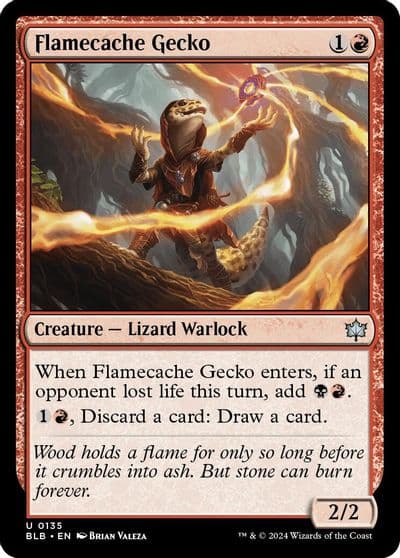 Flamecache Gecko Bloomburrow Magic card