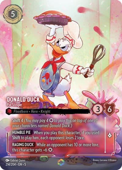Donald Duck Pie Slinger Enchanted Shimmering Skies Lorcana card