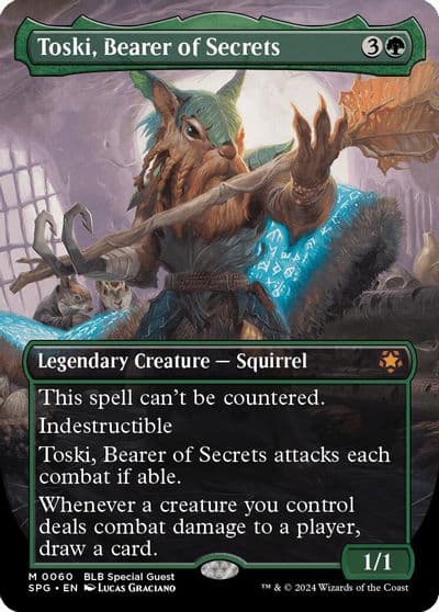 Toski Bearer of Secrets Borderless Special Guests Magic card