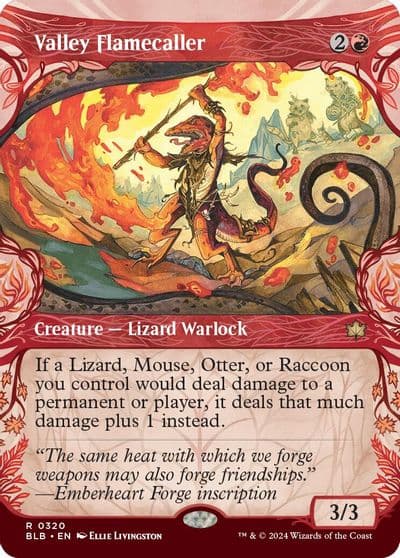 Valley Flamecaller Showcase Bloomburrow Magic card