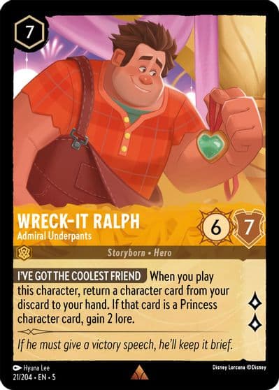 Wreck It Ralph Admiral Underpants Shimmering Skies Lorcana card