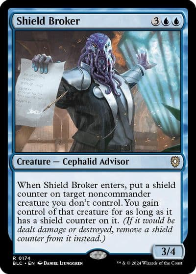 Shield Broker Commander: Bloomburrow Magic card