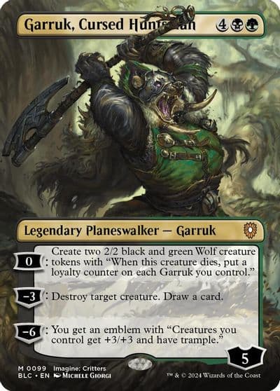 Garruk Cursed Huntsman Borderless Commander: Bloomburrow Magic card