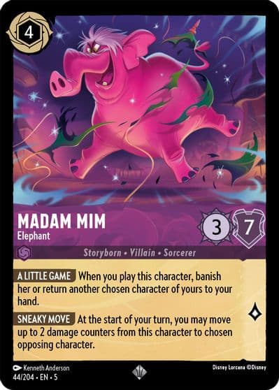 Madam Mim Elephant Shimmering Skies Lorcana card