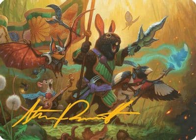 Valley Questcaller Art Card Gold Stamped Signature Art Series: Bloomburrow Magic card