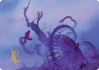 Coiling Rebirth Art Card Gold Stamped Signature Art Series: Bloomburrow Magic card