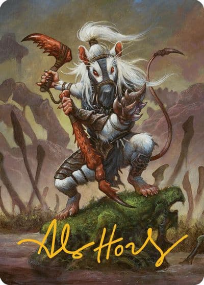 Ink Eyes Servant of Oni Art Card Gold Stamped Signature Art Series: Bloomburrow Magic card