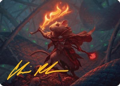 Emberheart Challenger Art Card Gold Stamped Signature Art Series: Bloomburrow Magic card