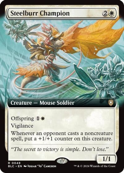 Steelburr Champion Extended Art Commander: Bloomburrow Magic card