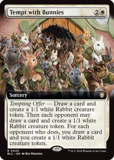 Tempt with Bunnies Extended Art Commander: Bloomburrow Magic card