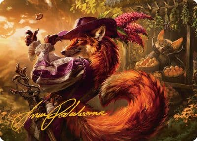 Mr Foxglove Art Card Gold Stamped Signature Art Series: Bloomburrow Magic card