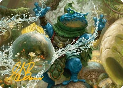 Pond Prophet Art Card Gold Stamped Signature Art Series: Bloomburrow Magic card
