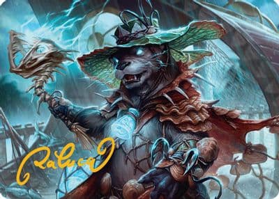 Tempest Angler Art Card Gold Stamped Signature Art Series: Bloomburrow Magic card
