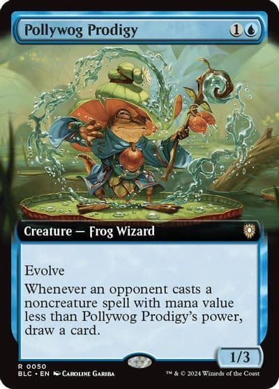 Pollywog Prodigy Extended Art Commander: Bloomburrow Magic card