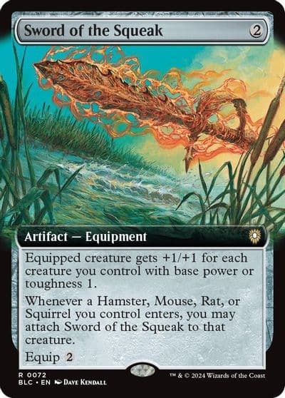 Sword of the Squeak Extended Art Commander: Bloomburrow Magic card
