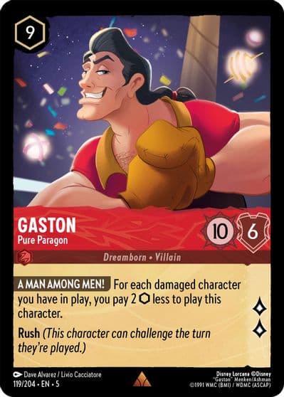 Gaston Pure Paragon Shimmering Skies Lorcana card