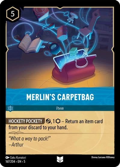 Merlins Carpetbag Shimmering Skies Lorcana card