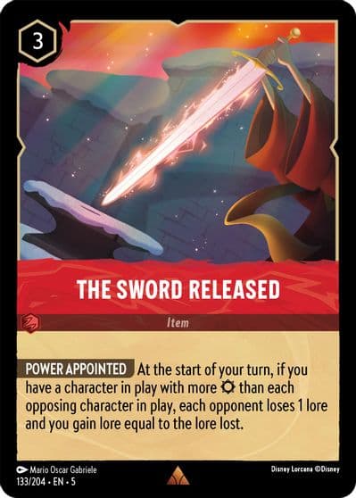 The Sword Released Shimmering Skies Lorcana card