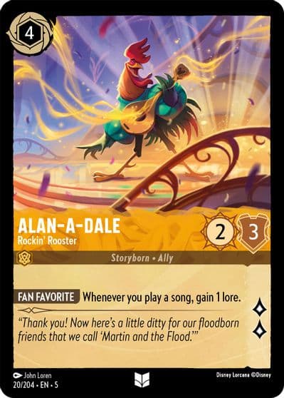 Alan A Dale Rockin Rooster Shimmering Skies Lorcana card