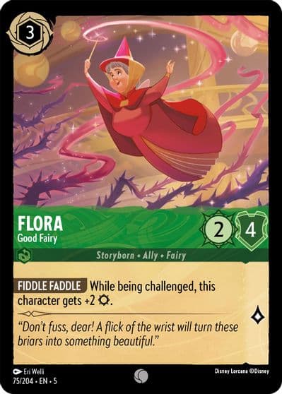 Flora Good Fairy Shimmering Skies Lorcana card