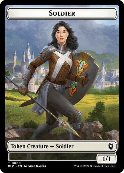Soldier Citizen Double Sided Token Commander: Bloomburrow Magic card