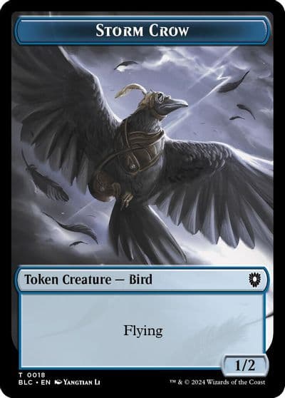 Storm Crow Frog Lizard Double Sided Token Commander: Bloomburrow Magic card