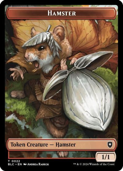 Hamster Beast 0024 Double Sided Token Commander: Bloomburrow Magic card