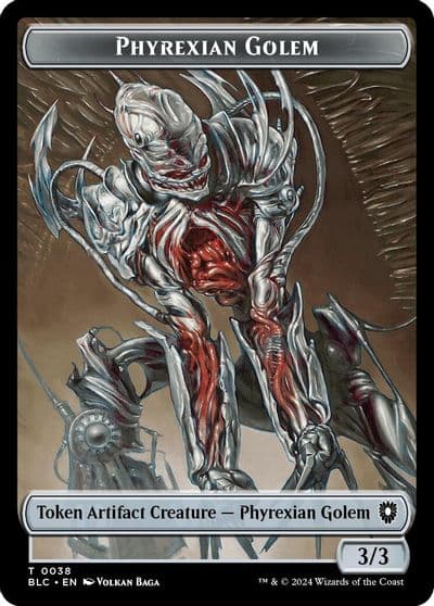 Phyrexian Golem Faerie Double Sided Token Commander: Bloomburrow Magic card