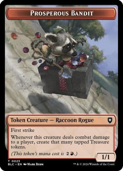 Prosperous Bandit Treasure Double Sided Token Commander: Bloomburrow Magic card