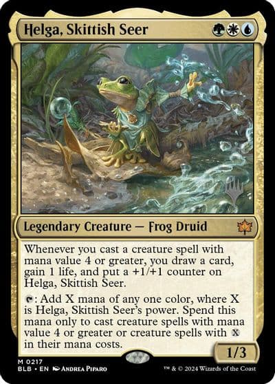 Helga Skittish Seer Promo Pack: Bloomburrow Magic card