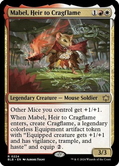 Mabel Heir to Cragflame Promo Pack: Bloomburrow Magic card