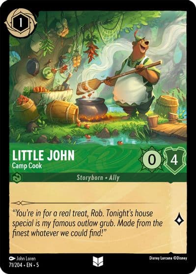 Little John Camp Cook Shimmering Skies Lorcana card