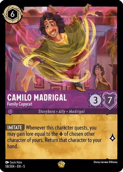 Camilo Madrigal Family Copycat Shimmering Skies Lorcana card