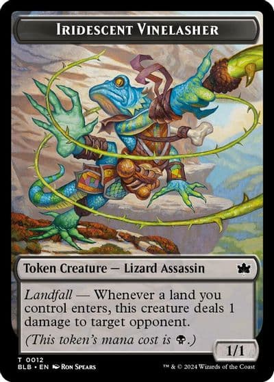 Iridescent Vinelasher Token Bloomburrow Magic card