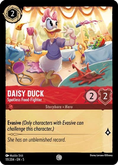 Daisy Duck Spotless Food Fighter Shimmering Skies Lorcana card