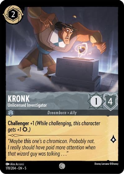 Kronk Unlicensed Investigator Shimmering Skies Lorcana card