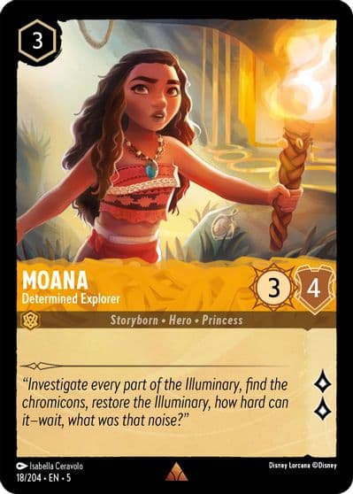 Moana Determined Explorer Shimmering Skies Lorcana card