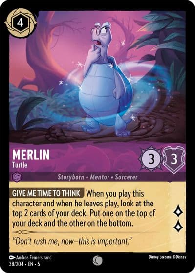 Merlin Turtle Shimmering Skies Lorcana card