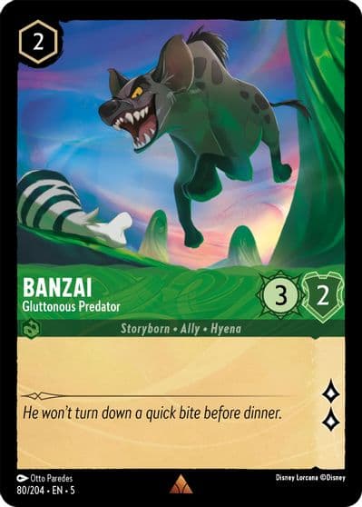 Banzai Gluttonous Predator Shimmering Skies Lorcana card