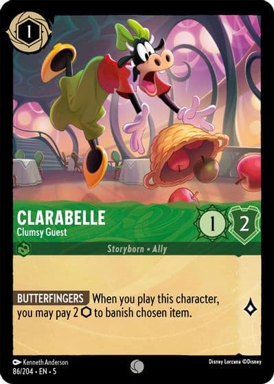 Clarabelle Clumsy Guest Shimmering Skies Lorcana card