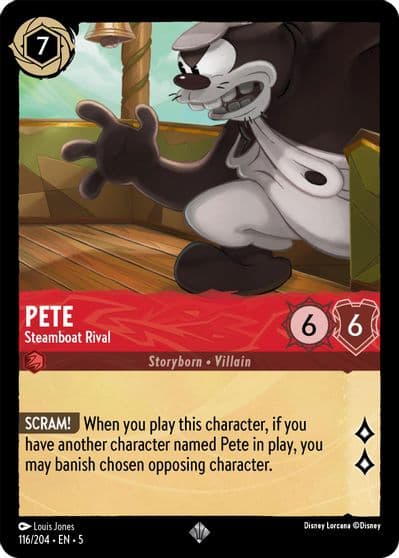 Pete Steamboat Rival Shimmering Skies Lorcana card