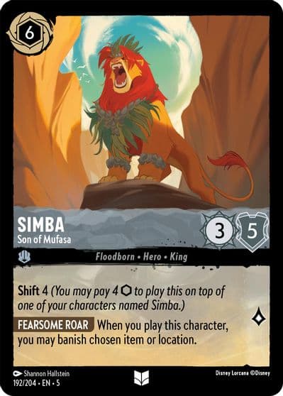 Simba Son of Mufasa Shimmering Skies Lorcana card