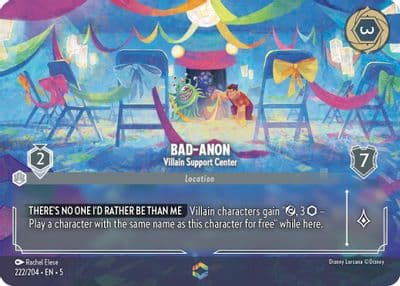 Bad Anon Villain Support Center Enchanted Shimmering Skies Lorcana card