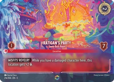 Ratigans Party Seedy Back Room Enchanted Shimmering Skies Lorcana card