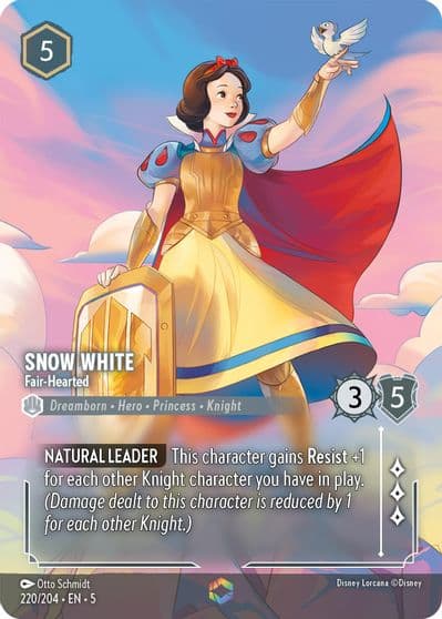 Snow White Fair Hearted Enchanted Shimmering Skies Lorcana card