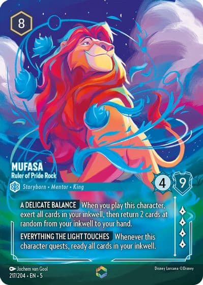 Mufasa Ruler of Pride Rock Enchanted Shimmering Skies Lorcana card