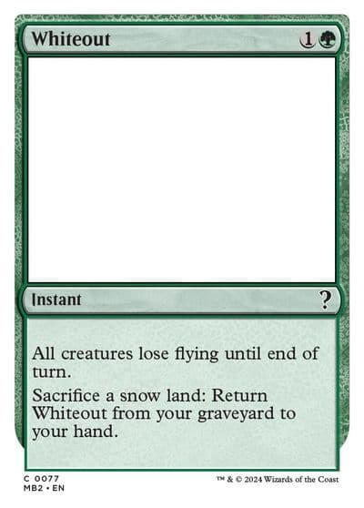 Whiteout White Border Mystery Booster 2 Magic card